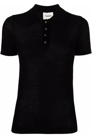 Nanushka Semi-sheer knitted polo shirt