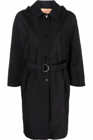 YVES SALOMON Belted-waist hooded coat