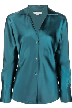 Vince Spread-collar silk shirt
