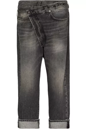 R13 Stonewashed straight-leg jeans