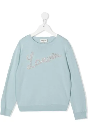 Lanvin Rhinestone-logo crew-neck jumper