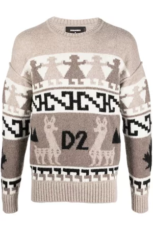 Dsquared2 Jacquard-knit alpaca wool jumper