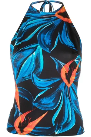 Louisa Ballou Floral-print halterneck top
