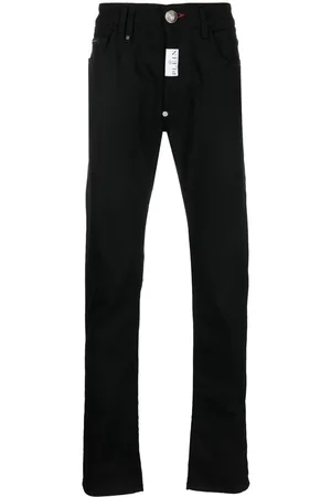Philipp Plein Embroidered-logo straight-leg jeans