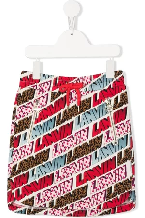 Lanvin Girls Printed Skirts - Logo-print cotton skirt