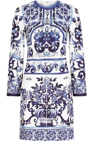 Dolce & Gabbana Majolica-print organzine minidress