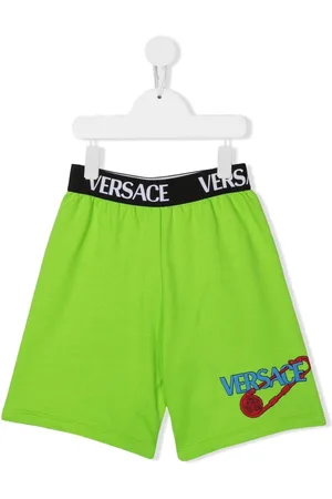 VERSACE Logo-waistband track shorts