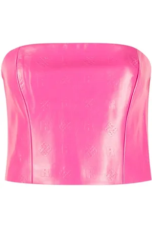 ROTATE Emili logo-embossed strapless top