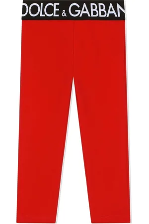Dolce & Gabbana Kids Logo-waist stretch-cotton leggings