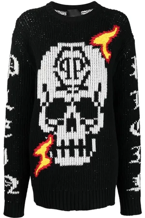 Philipp Plein Skull intarsia-knit jumper