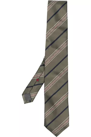Brunello Cucinelli Men Bow Ties - Stripe-print silk tie