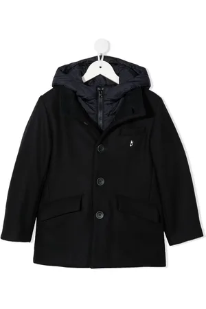 HERNO Concealed-zip fastening hooded coat