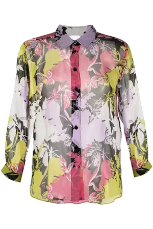 Patou Floral print sheer blouse