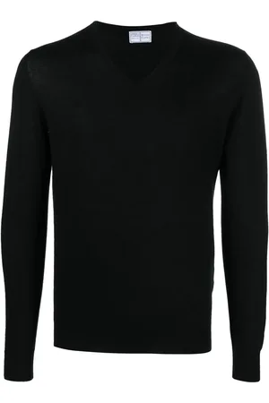 FEDELI V-neck long-sleeve jumper
