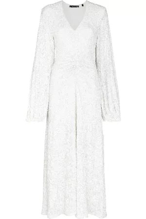 ROTATE Sirin sequinned V-neck dress