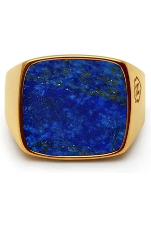 Nialaya Jewelry Men Rings - Blue lapis signet ring