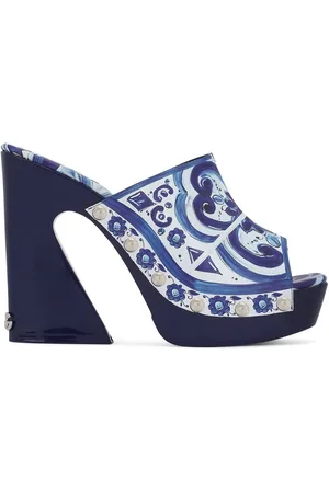 Dolce & Gabbana 105mm Majolica-print platform clogs