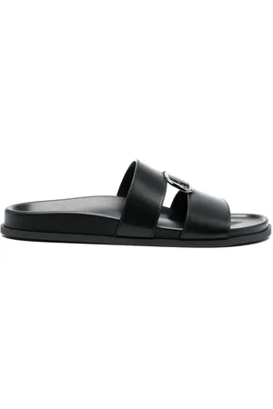 VALENTINO GARAVANI Logo-plaque calf leather sandals