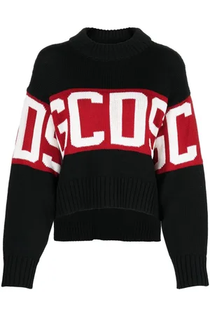 GCDS Intarsia-knit wool-blend jumper