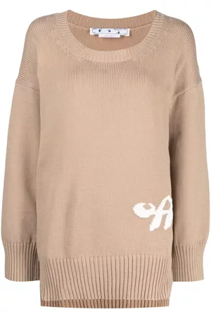 OFF-WHITE Intarsia-logo ribbed jumper
