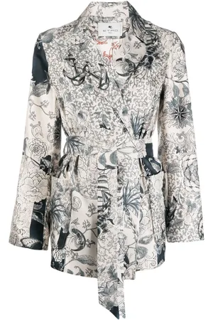 Etro Graphic-print belted silk jacket