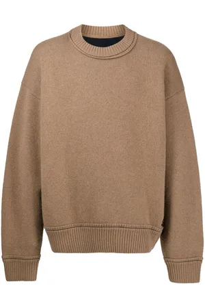 SACAI Crew-neck logo-plaque jumper