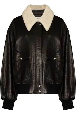 Khaite Shearling-trim collar jacket