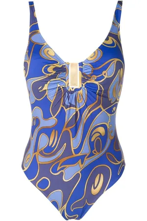 Lygia & Nanny Graphic-print ruched swimsuit
