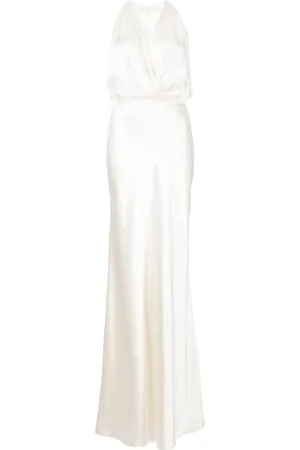 Michelle Mason Draped halterneck gown dress