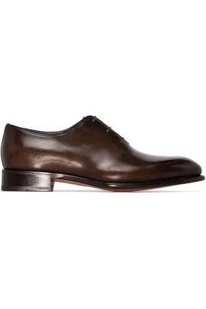 santoni Men Shoes - Leather lace-up Oxford shoes
