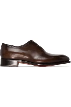 santoni Leather lace-up Oxford shoes