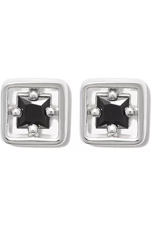 Suzanne Kalan 18kt white gold Inlay sapphire stud earrings