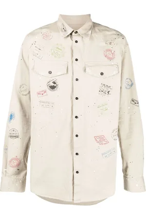 Dsquared2 Paint-print stamp-design shirt
