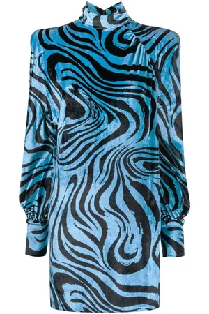 Serafini Abstract-print velvet dress
