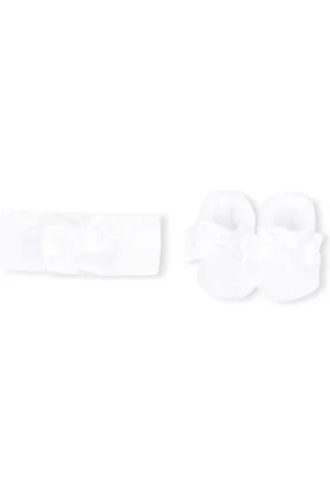 La Perla Bow-detail booties & head band