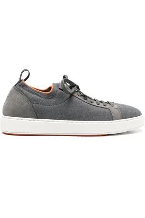 santoni Contrasting-trim detail sock sneakers