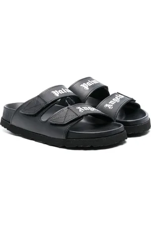 Palm Angels Logo-print leather slides