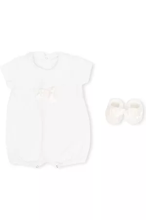 La Perla Lace-trim bow babygrow set