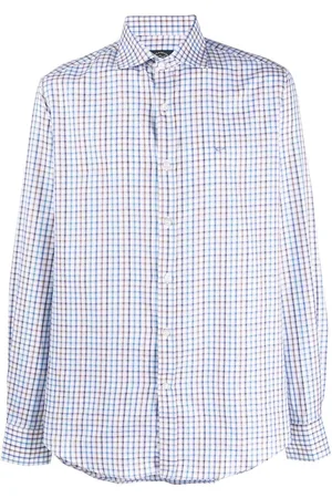 Paul & Shark Logo-embroidered checked shirt