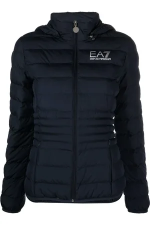 EA7 Logo-print padded jacket