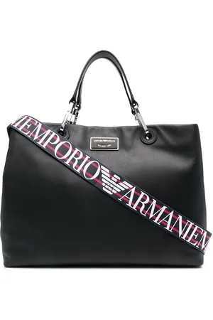 Denim & leather shoulder bag - Giorgio Armani - Women | Luisaviaroma