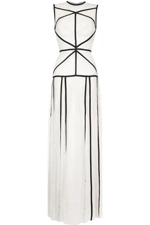 Saiid Kobeisy Lace-panel evening dress