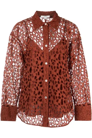 Vince Lace-detail cotton blouse