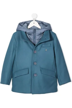 HERNO Concealed-zip fastening hooded coat