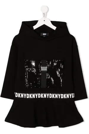 DKNY Sequin-embellished hooded jumper