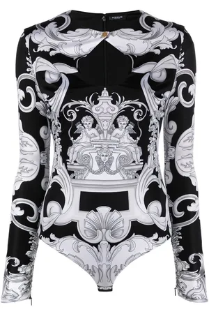VERSACE Barocco-print cut-out bodysuit