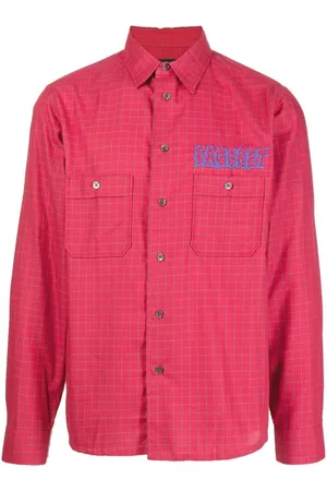 Rassvet Check-pattern logo-print shirt