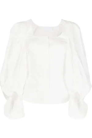 MAME KUROGOUCHI Square-neck puff-sleeve blouse