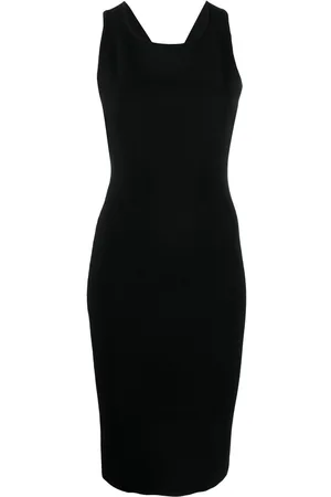 YVES SALOMON Ribbed cross-strap midi dress
