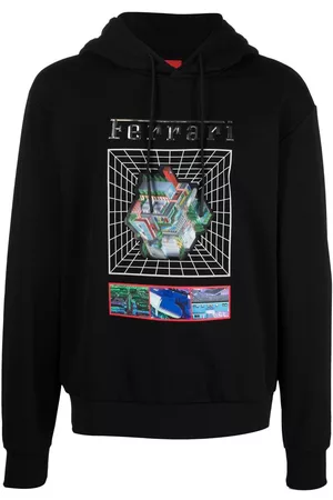 FERRARI Graphic-print drawstring hoodie